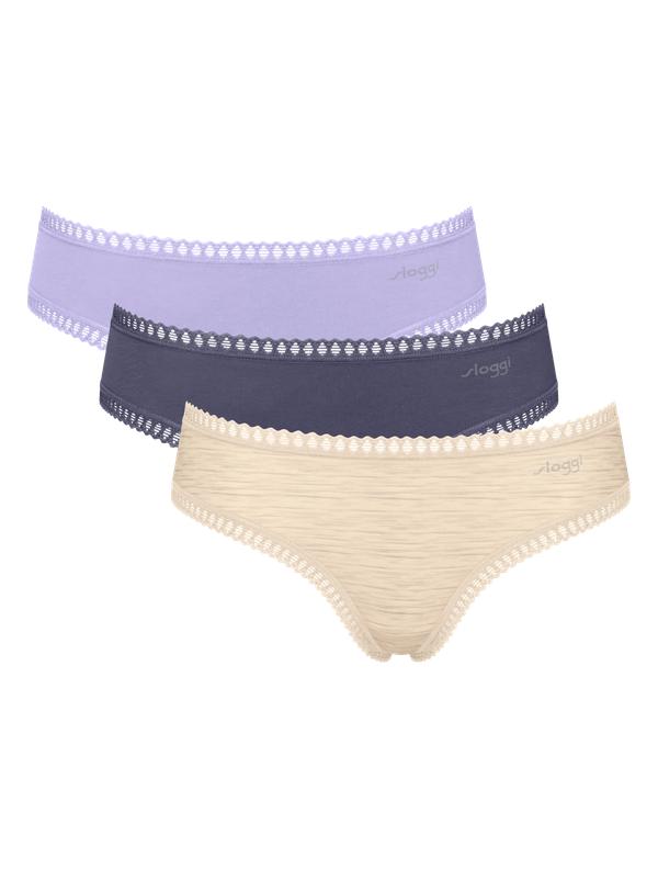 Slip hipster Sloggi GO Crush tris Fant. F lilla, ardesia e panna