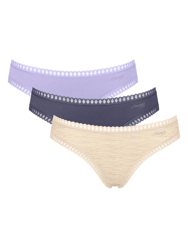 Slip mini Sloggi GO Crush tris Fant. F lilla, ardesia e panna