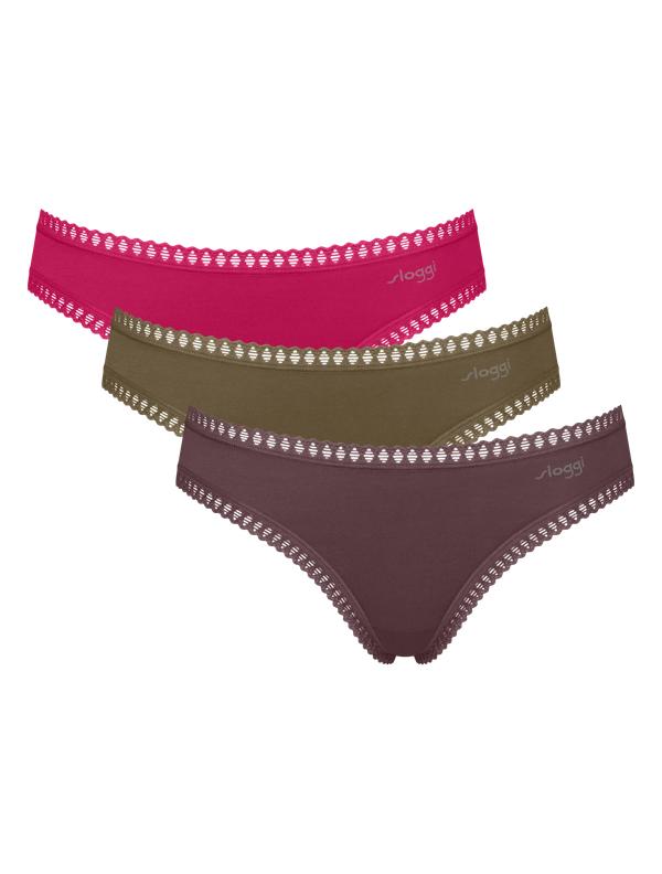 Slip mini Sloggi GO Crush tris Fant. G fucsia, oliva e prugna