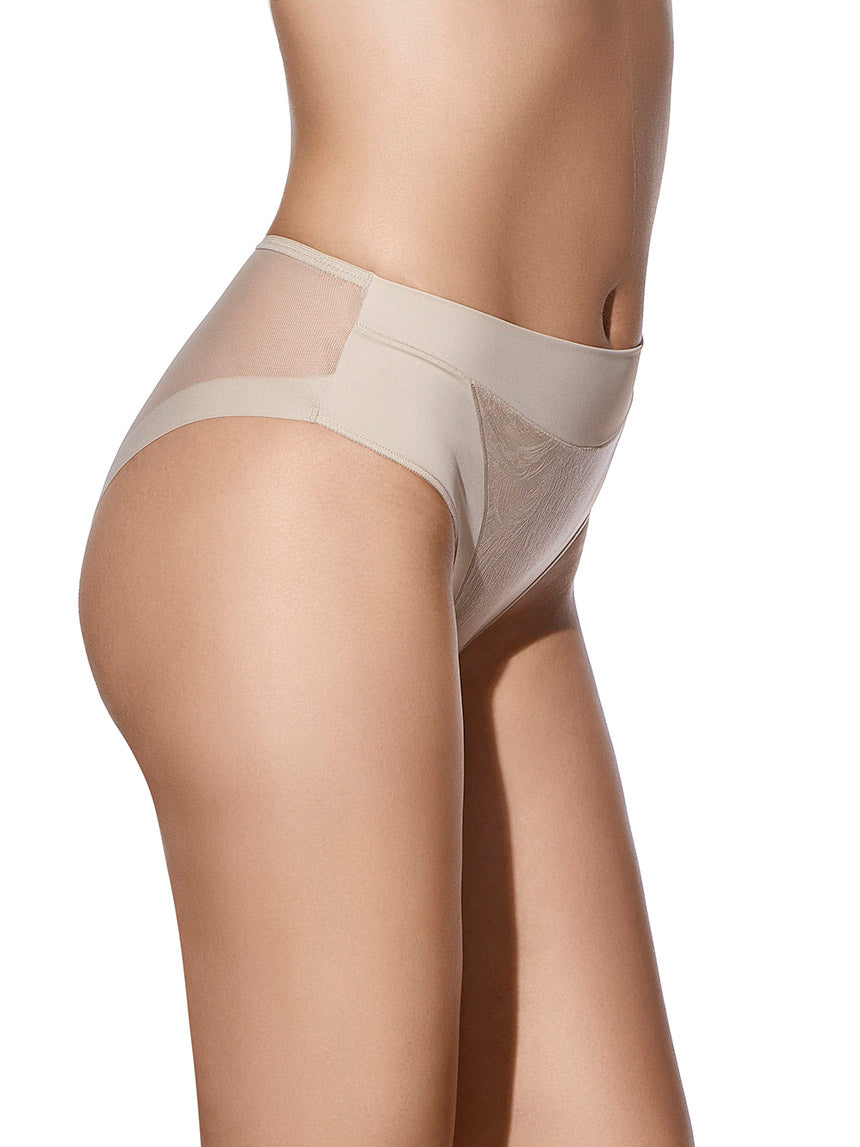 Slip Selene Violeta vita alta jacquard tierra